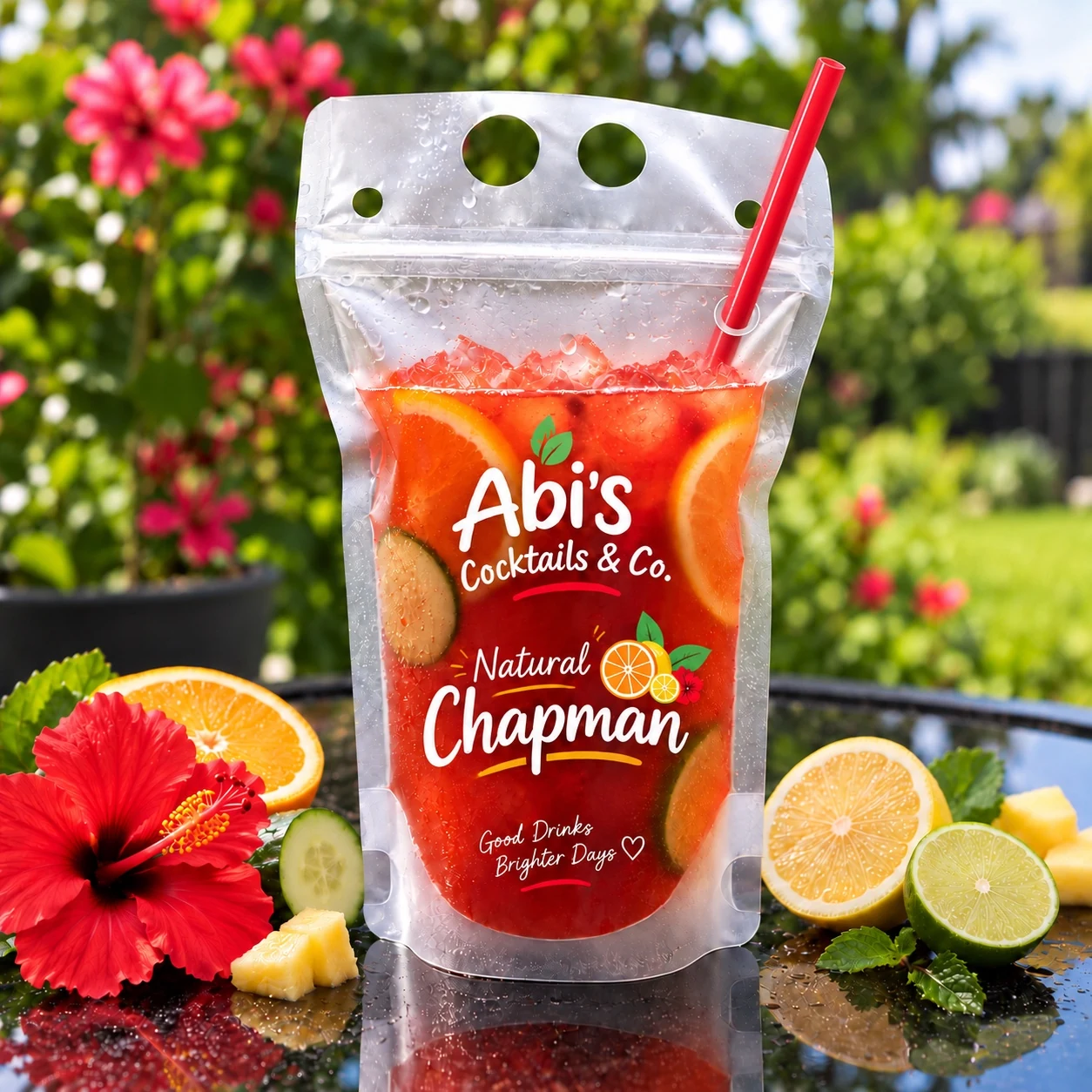 Abi’s Cocktails & Co. Natural Chapman with citrus in a chilled pouch